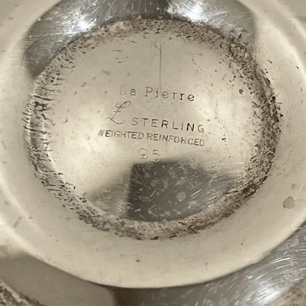Antique La Pierre Sterling Silver Small Candy Dish Basket 173g, Pierced, Handle